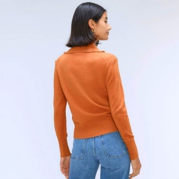Everlane the luxe merino half zip sweater tawny brown XS NWT - Picture 2 of 9